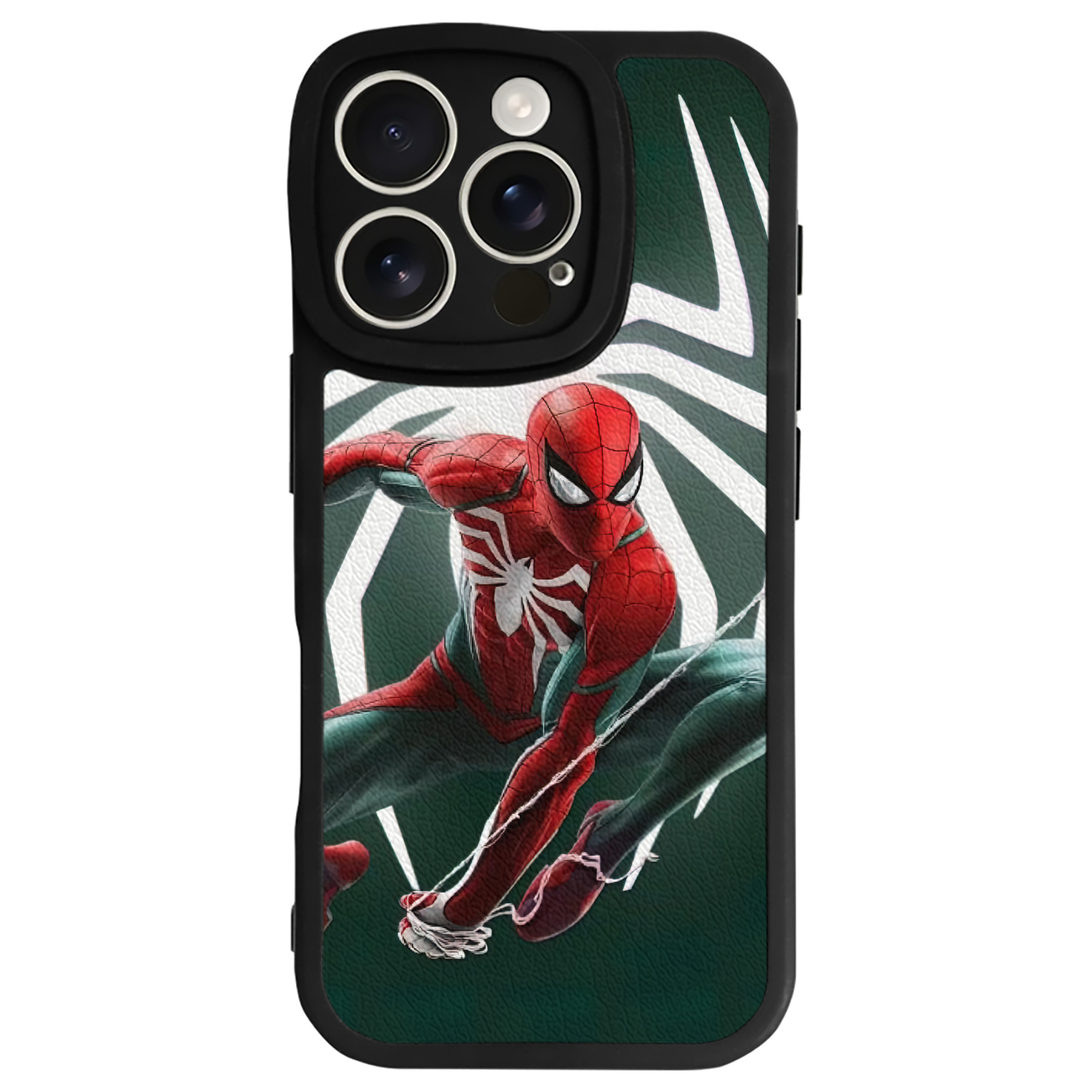 Spider Man スパイダーマン 【iPhone 16シリーズ対応】シリコンスマホケース（レザー調） 材質：シリコン